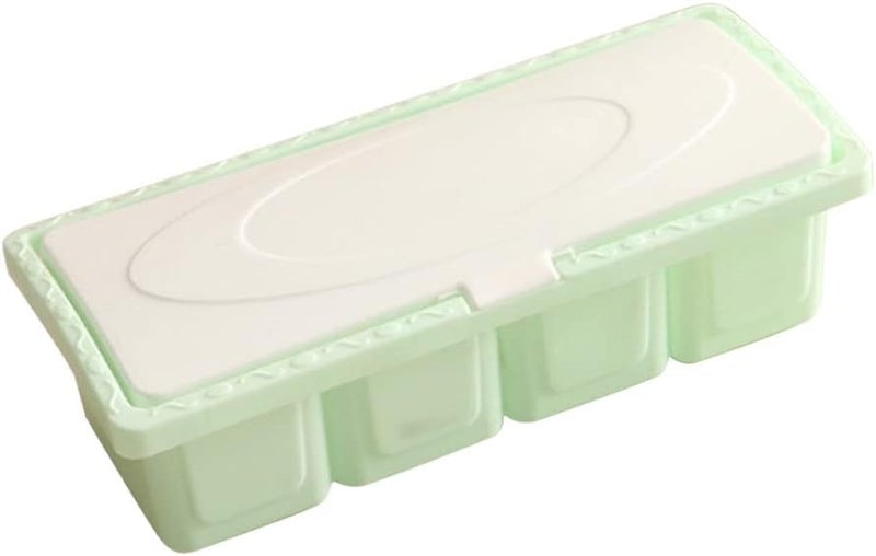Green Kitchen Seasoning Storage Box With Cover Plastic Condiment Jars For Salt Sugar - Image 1
